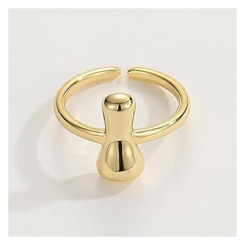 product_image_name-Generic-خاتم بابل بتصميم الحرف i الاول من الاسم للنساء، بتصميم بالون انيق ستانلس ستيل مطلي بالذهب عيار 18 قيراط بتصميم الحروف الابجدية المفتوحة من A-Z قابل للتعديل،-4