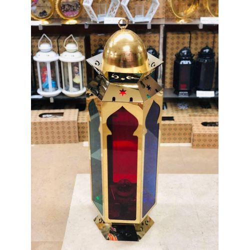 product_image_name-Generic-فانوس رمضان 2025  فانوس معدن في زجاج ملون-1