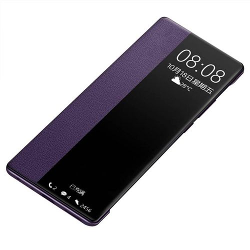 product_image_name-Generic-حافظة سمارت فيو جلدية قابلة للطي لهاتف سامسونج جلاكسي إيه 15 / إم 15 اللون بنفسجي غطاء أكريليك لامع شفاف-3