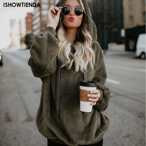 Generic Kawaii New Women Hoodies Outwear Zipper Girl Winter Loose Fluffy Women s Hooded Jacket Warm Outerwear Coat Cute Sweatshirts Best Price Online Jumia Egypt