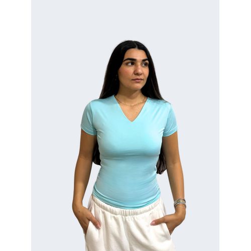 OUTDATED V Neck Short Sleeve - Aqua