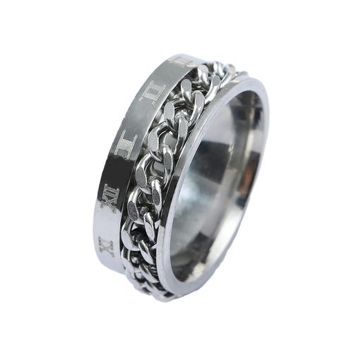 Roman numeral spinner ring sales