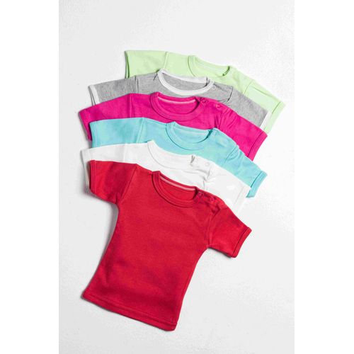 Buy Baby T-shirt Short Sleeve  6 Units (  Colours And Shap  May Vary  ) in Egypt