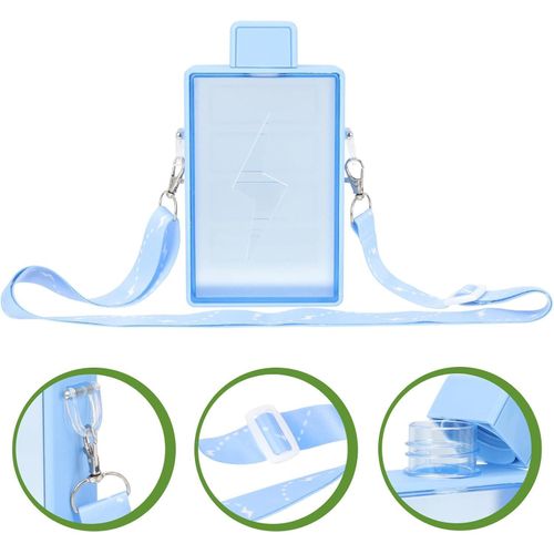 Generic زجاجة مياه مسطحة 450 مل بحزام كتف قابل للتعديل – تصميم مستطيل محمول - image 5