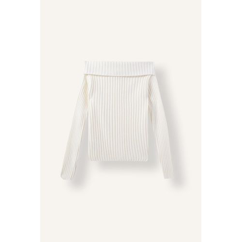 Defacto Regular Fit Basic Ribbed Knit Off-Shoulder Cardigan - image 7