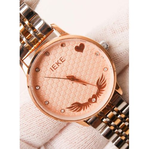 product_image_name-Generic-ساعة يد نسائية كاجوال - هيكل من الفولاذ المقاوم للصدأ ذهبي -4