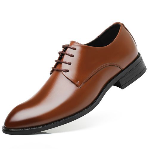 Buy Men's Business PU Leather Shoes Dress Shoes Size 38-48-Brown in Egypt