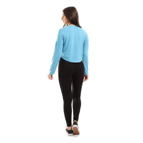 AGU Long Sleeve Crop Top - Blue