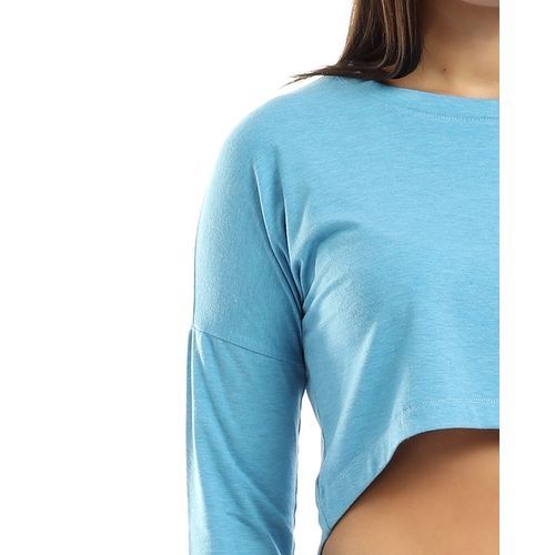 AGU Long Sleeve Crop Top - Blue
