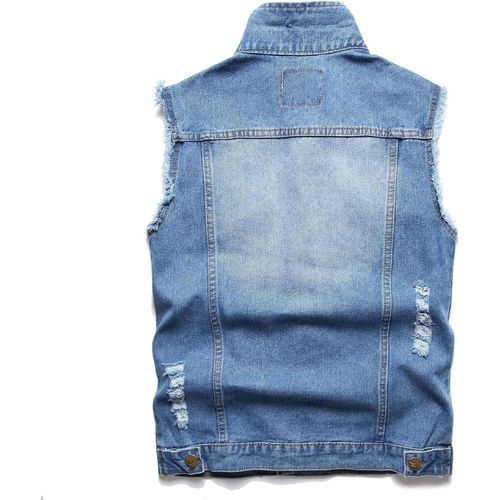 Fashion Men s Fit Retro Ripped Denim Vest Sleeveless Jean Vest and Jacket Best Price Online Jumia Egypt
