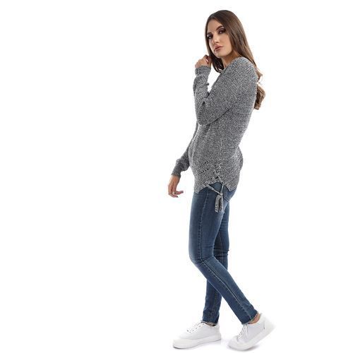 Ravin Slot Self-Tie Heather Grey Pullover