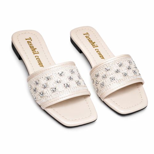 product_image_name-Tasahil center-سليبر حريمى فلات جلد فى قماش-1