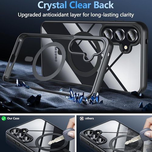 product_image_name-Generic- جراب مغناطيسي لموبايل سامسونج جالاكسي A36 / جالاكسي A56 5G متوافق مع ماج سيف درجة عسكرية مضادة للصدمات غطاء حماية خلفي شفاف نحيف ممتص للصدمات (اسود) -4