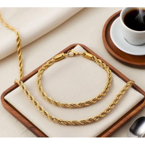 Generic طقم سلسلة مع انسيال مجدول شيك جداً (تصميم راقي يجمع بين الأناقة والفخامة للاستخدام اليومي والمناسبات) - image 2