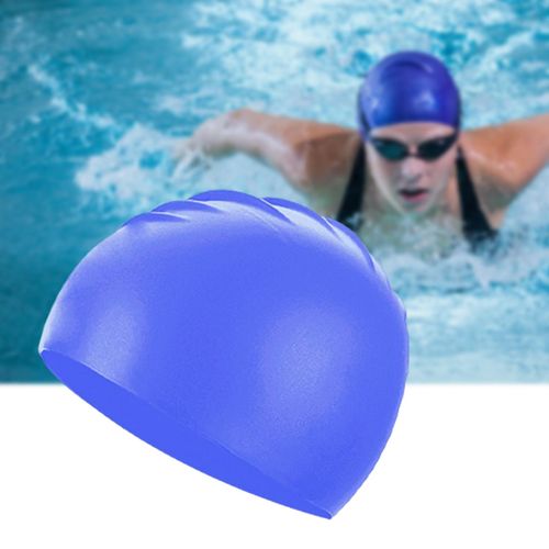 Htwon Men Womens Silicone Swim Cap,High Elasticity Solid Color Swimming Hat  Keep Your Hair Dry for Swim Pool