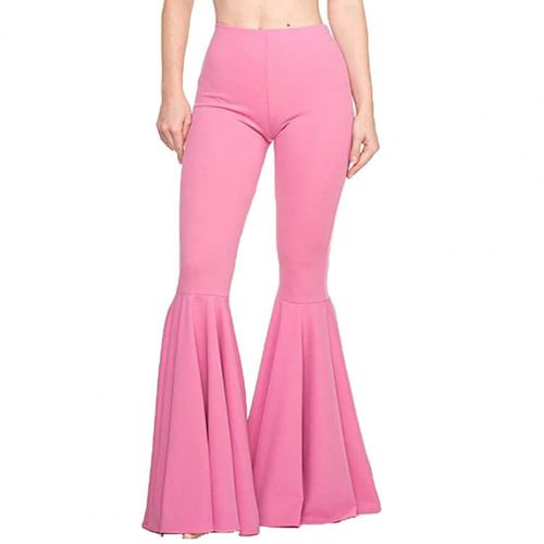 Fashion (Pink)High-Waist Elastic Waistband Control Tummy Hip Lifting Lady  Trousers Skinny Breathable Women Sports Flared Pants Streetwear DOU @ Best  Price Online