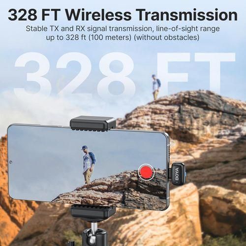 product_image_name-Boya-ميكروفون لافالير لاسلكي صغير من Boyamini لأجهزة iPhone/iPad مع قابس لايتنينج معتمد من Apple، ميكروفونان فائقان الصغر مع حقيبة شحن شاملة، مغير صوت AI، ميكروفون لياقة لاصق للبث المباشر-6