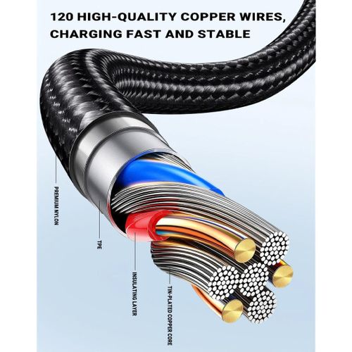 product_image_name-Dream-كابل USB-A إلى Lightning من دريم – شحن سريع 3 أمبير للايفون – اسود-7