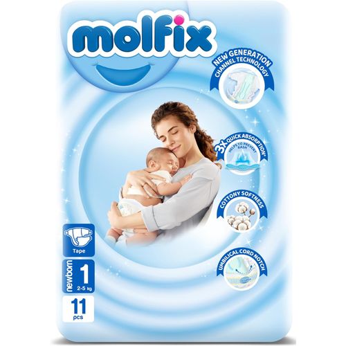 Buy Molfix New Born Baby Diaper - Size 1 - 11 Pcs in Egypt