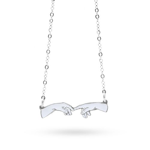 product_image_name-Generic-عقد جميل للسيدات ، ايادي متلامسه ، شكل جميل ، فضة 925-1