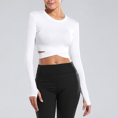 Women′ S Long Sleeve T Shirt Workout Top Tight Yoga Tops Gym