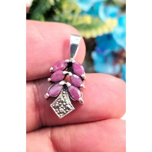 product_image_name-Generic-قلادة فضية عيار 925 مع 6 أحجار كريمة من الياقوت-2