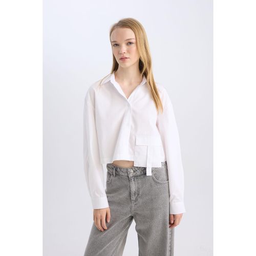 product_image_name-Defacto-Woman Oversize Fit Long Sleeve Shirt - Off White-1