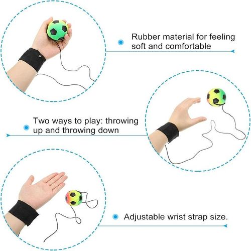 product_image_name-Generic-Sports Wrist Ball  Basketball Rubber Rebound Wristband Wrist Return Ball Sport on a String for Exercise Play-3