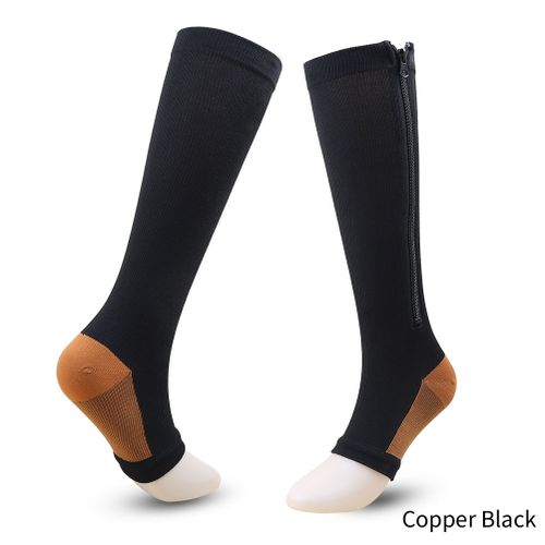 تسوق (Copper Black ،) Compression Zip Sox Socks Successy Superge Study  Zipper Medical Socks & amp ؛ افتح تخزين سستة إصبع القدم للدوالي الوذمة  منتفخة دون اونلاين