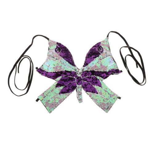 Generic Women Glitter Belly Dance Bra Sequin Butterfly Halter Crop Top  Purple @ Best Price Online