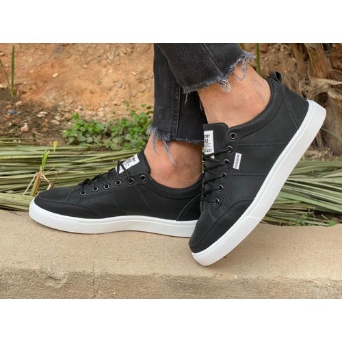 Buy TRY FEET Flat Slip On Sneakers for Women (Black, Size: 4) at Amazon.in