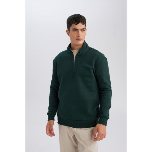 product_image_name-Defacto-Man Comfort Fit Zippered Thick Basic Sweatshirt-4