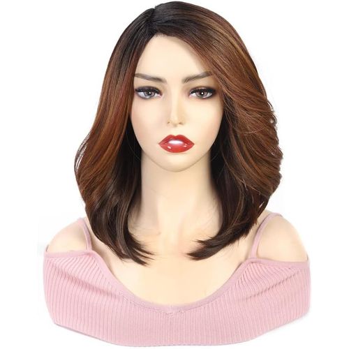 product_image_name-Generic-باروكة شعر صناعي قصيرة مستقيمة باللون البني-1