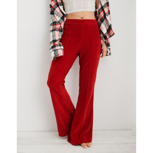 Aerie Groove-On Rib Velour Flare Pant @ Best Price Online