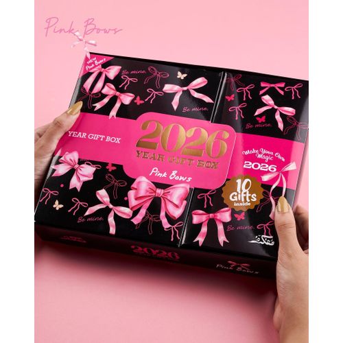 product_image_name-Mofakera-مفكرة تقويم مع شريط وردي وصندوق هدايا سنوي يومي 2026 (أجندة)-1