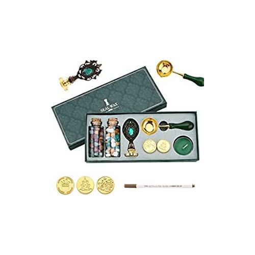 Generic Wax Stamps Kit, Leak Proof Wax Beads, 3 Christmas Style Wax Stamp  Heads With Old Handle, Wax Melting Spoon, Tea Candles, Wax Stamp Pens For  Envelopes Wedding Invitations Greeting Cards @