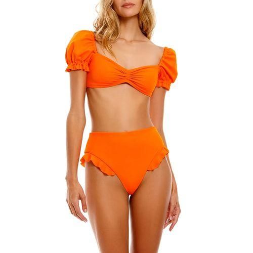 Backless high cut bandeau swimsuit top