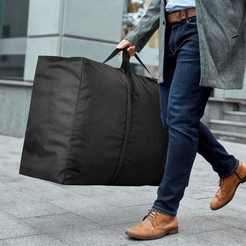 product_image_name-Generic-شنطة تخزين ملابس كبيرة سعة 110 لتر من ايسبيل، مصنوعة من قماش اوكسفورد 600 دينيه، أكياس تخزين قوية مع سوست، صندوق تخزين تحت السرير مع غطاء للحاف والبطانيات والغسيل (أسود)-7