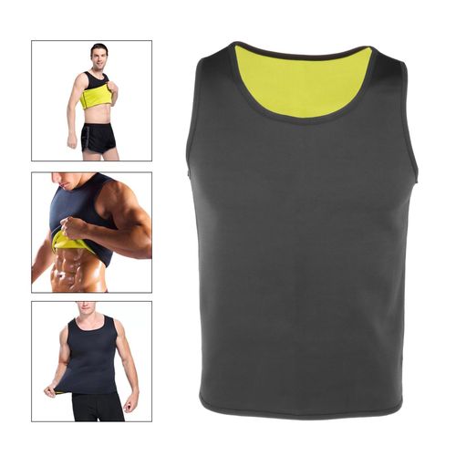 Men Sauna Sweat Vest Tank Top Gym Workout T-Shirt Body Shaper Waist Trainer  Abs