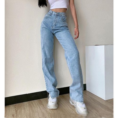 Womens Y2k High Waist Fashion Pants Vintage Print Straight Wide Leg Trousers  Casual Flare Baggy Streetwear (Blue Green Ripple, Small) at  Women's  Clothing store