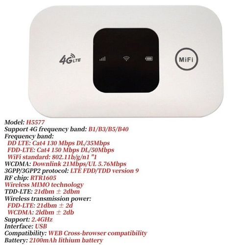 Buy 4G Lte Router  150Mbps Pocket spot with SIM Card Slot 2600mah Outdoor Portable Mobile Router Modem in Egypt