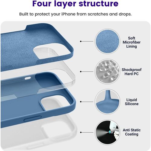 product_image_name-Generic- جراب حماية رفيع من السيليكون مضاد للصدمات لموبايل آيفون 13 مقاس 6.1 بوصة من اوتوفلاي، جراب مصمم لموبايل آيفون 13، لون أزرق -2
