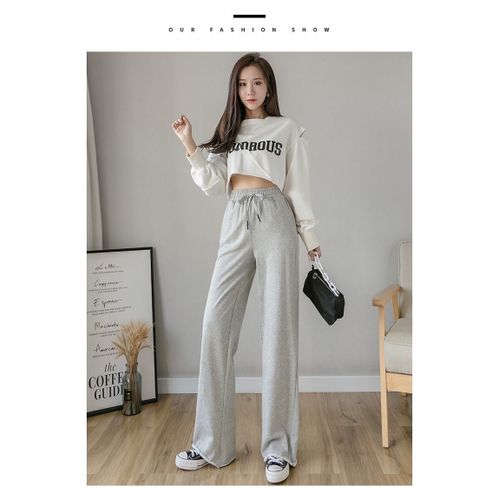 High Waist Joggers - White - Ladies