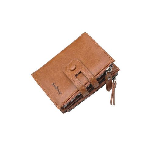 Buy 1PC Mens Short Leather Wallet Double Zipper Purse Card Holder in Egypt