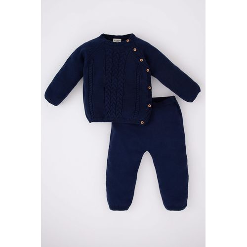 Buy Defacto Babyboy New Born Tricot Regular Fit Bike Neck Long Sleeve Set - 2 Pack. in Egypt