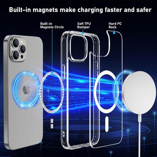 product_image_name-Generic-5 in 1 Magnetic Case Compatible with iPhone 15 Pro Magnetic with 2 Tempered Glass and 2 Camera Protectors, Compatible with MagSafe Back Anti-Scratch Shockproof TPU Bumper Case – Transparent-3