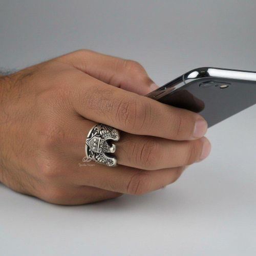 product_image_name-Generic-Silver Eagle Signet Ring , Handmade American Eagle Man Ring , Silver Wild Eagle Ring , Silver Wedding Ring , 925k Sterling Silver Ring-1