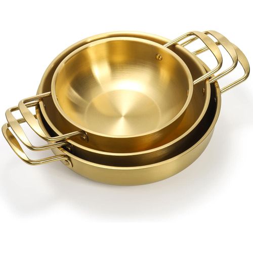 product_image_name-Generic-اوكلاين مجموعة من 3 اوعية نودلز رامين كورية بمقابض من الستانلس ستيل، وعاء طهي كوري ذهبي للشوربة والنودلز والمعكرونة والمنزل والخارجي، امن للاستخدام في غسالة الصحون، مقاس 7 و8.7 و9.5 انش-3