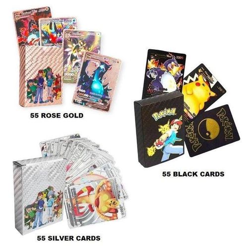 product_image_name-Generic-Pokemon 165PCS Foil Cards Set - Vmax, V, GX, EX & Basic - Black, Silver, Rose Gold-1