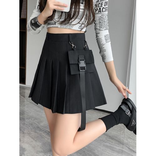 Grey skirt online korean fashion